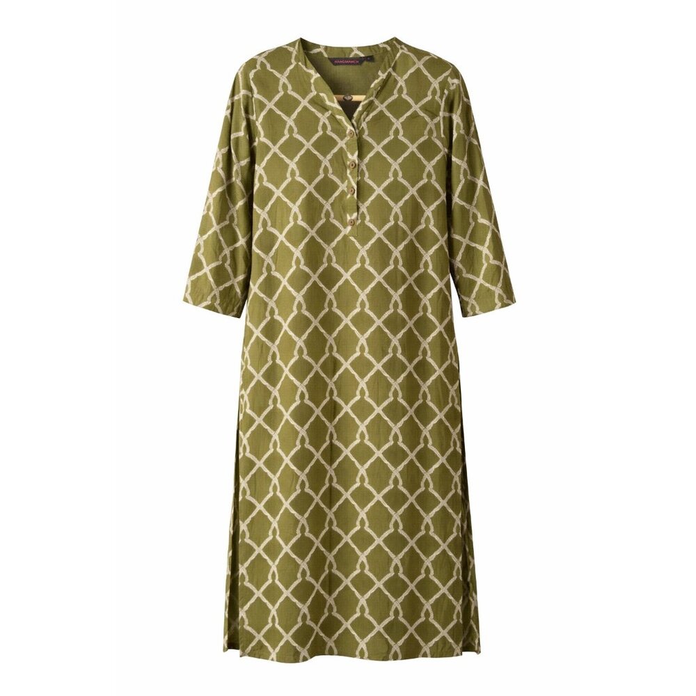 Rangmanch Olive Green Printed Kurta Dress 100% Viscose Size L